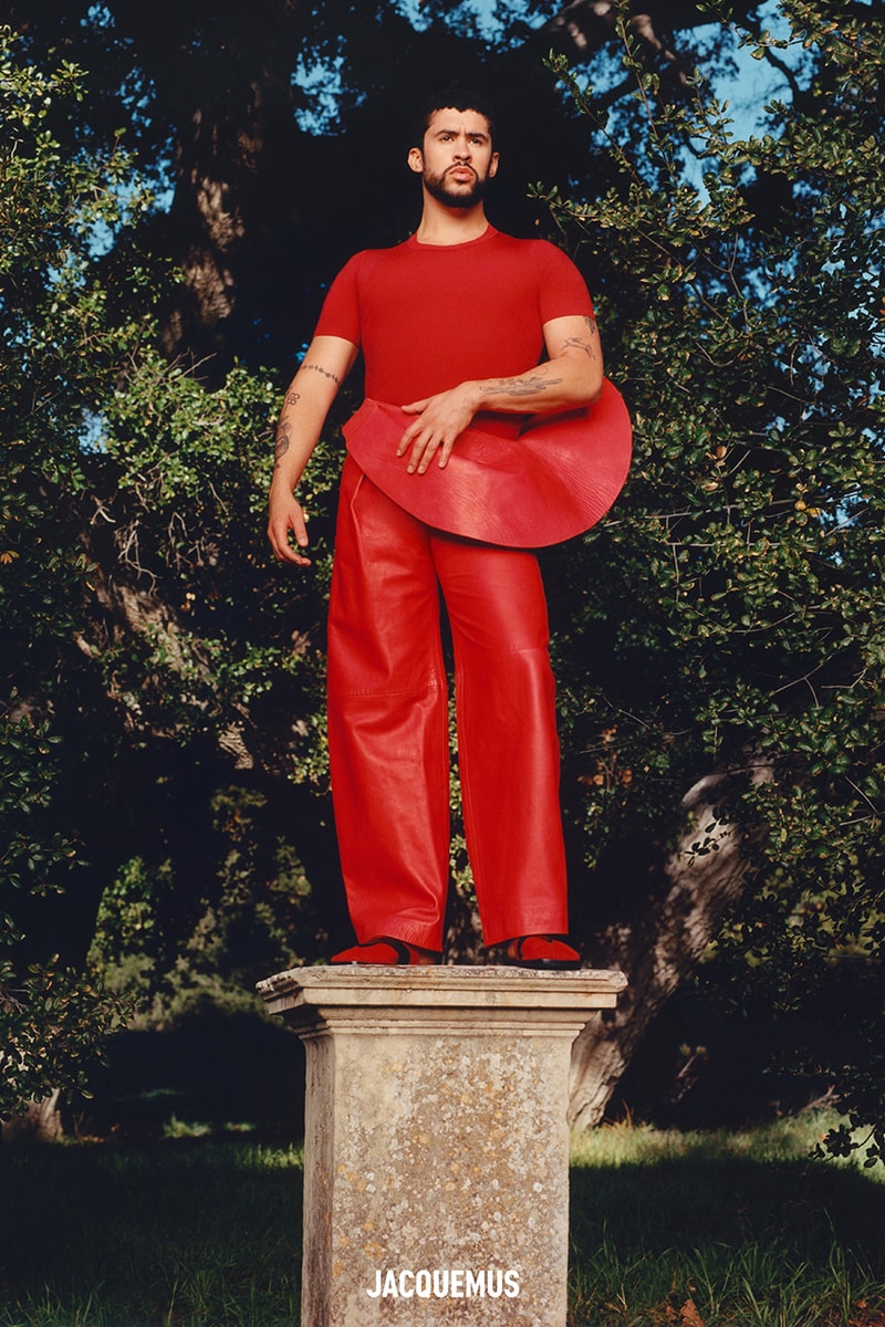 bad bunny jacquemus topless sculpture garden artwork