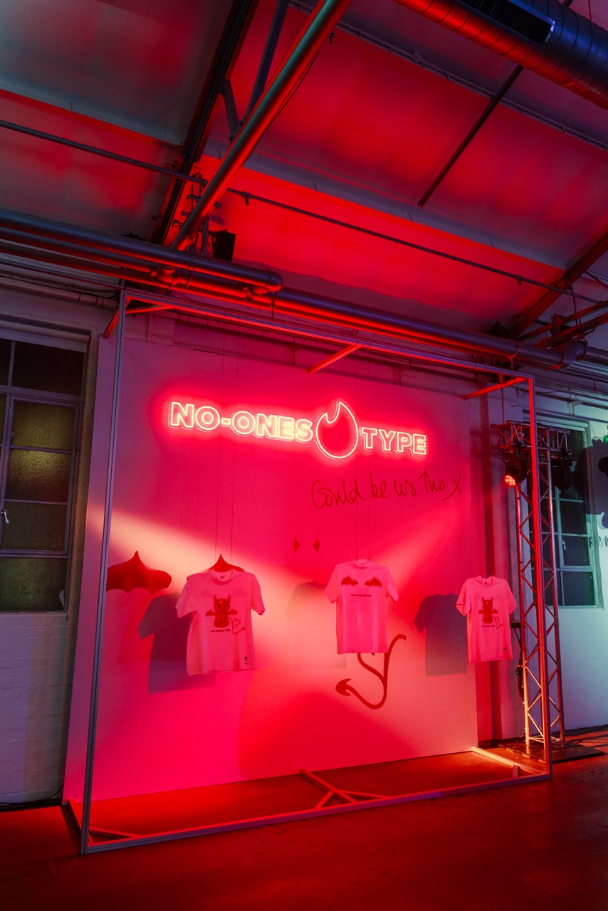 tinder chet lo capsule collection launch party art installation set display leomie anderson sugababes dj qendresa jjocewavy no'ones type choatic t-shirts 