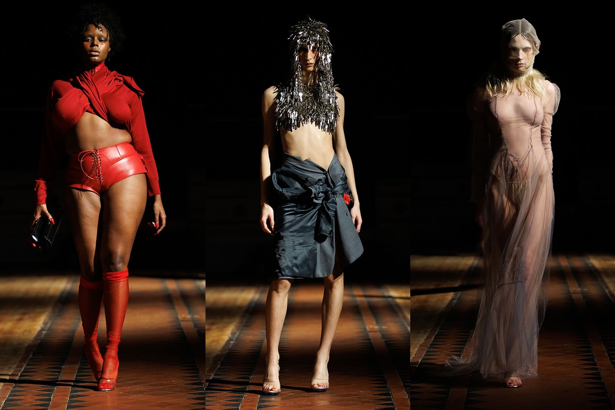 london fashion week runway sinead o dwyer dilara yuhan wang models sheer clothes bodies