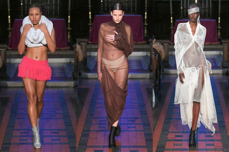 jawara alleyne fashion week london runway sheer materials bodies lace women