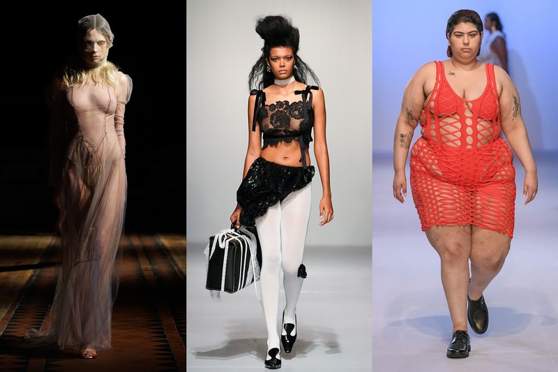 london fashion week runway sinead o dwyer dilara yuhan wang models sheer clothes bodies
