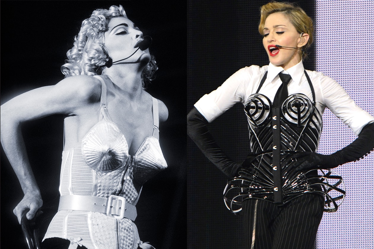 Jean Paul Gaultier Madonna esque Cone Bra Dress Open Back Orange Mid Length  Long