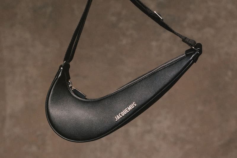 nike jacquemus black swoosh leather bag gold 