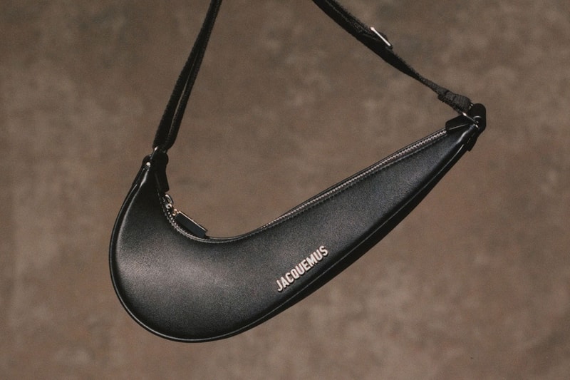 nike jacquemus black swoosh leather bag gold 