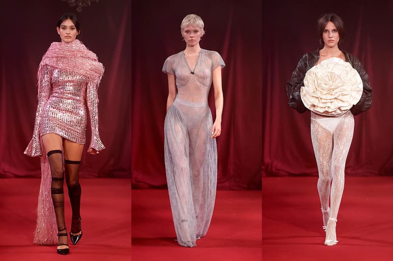 Rotate copenhagen fashion week sheer lace dress bridal red carpet