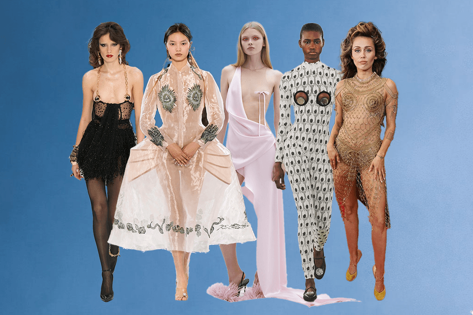 nipple dress london fashion week Controversial Mugler dress divides Paris Fashion Week audience