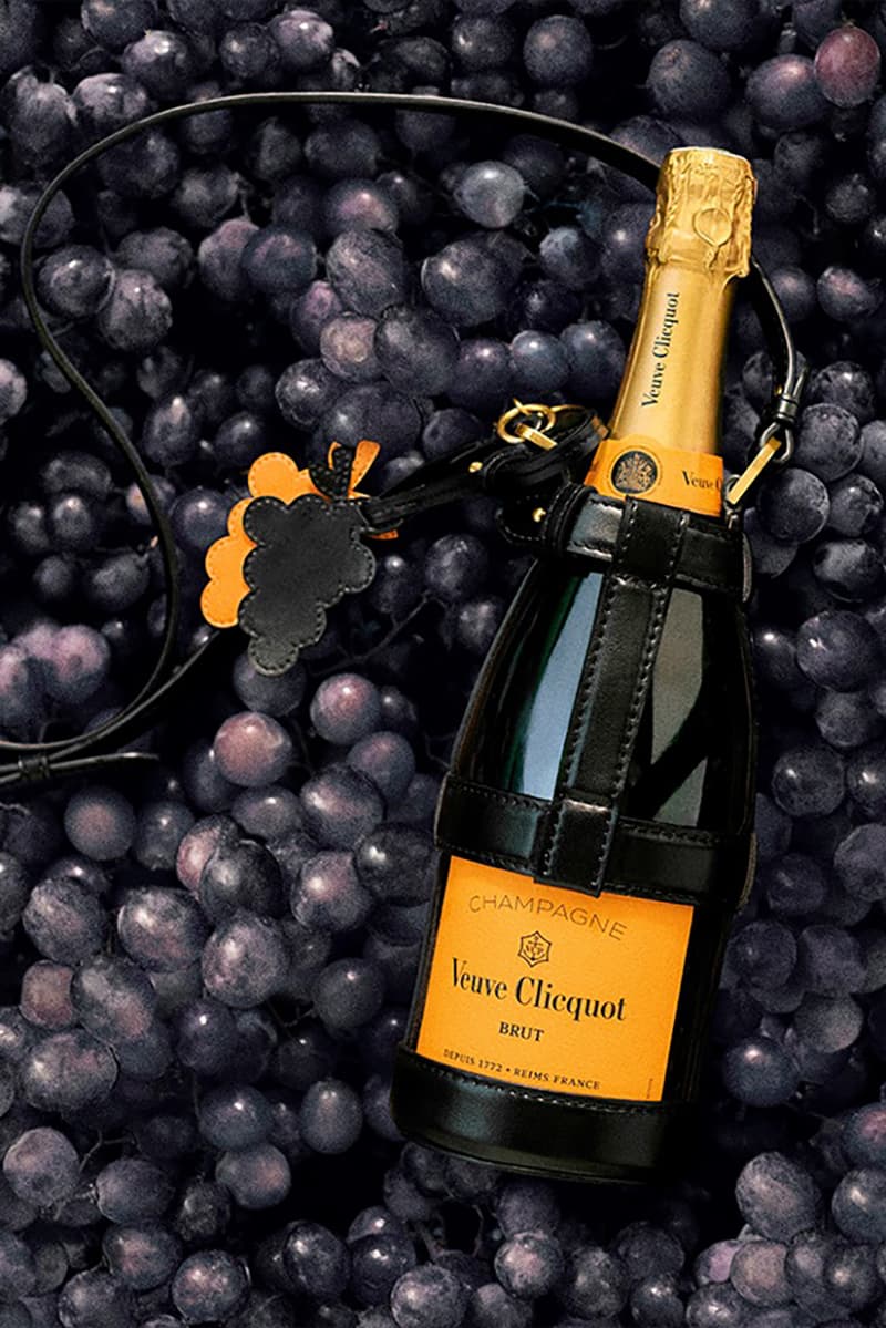 stella mccartney veuve clicquot vegan collaboration champagne bottle holder handbags sandals sustainable where to buy online