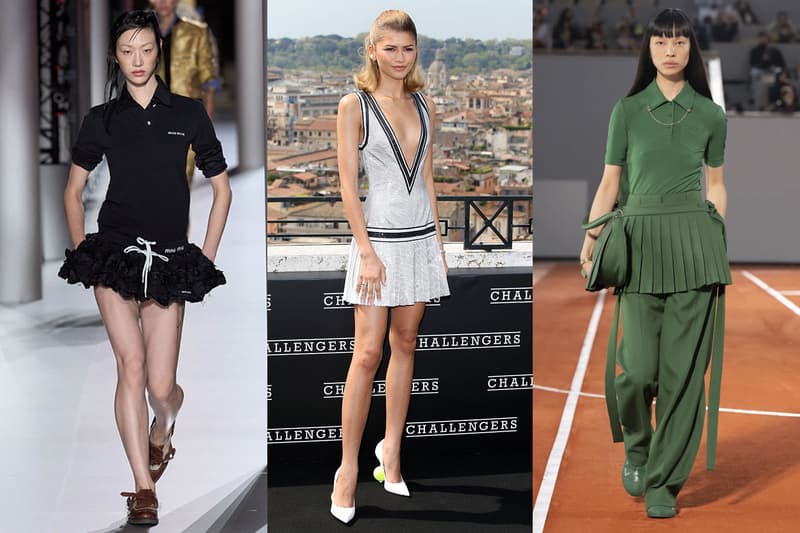 zendaya miu miu fashion runway tennis skirt dress lacoste white