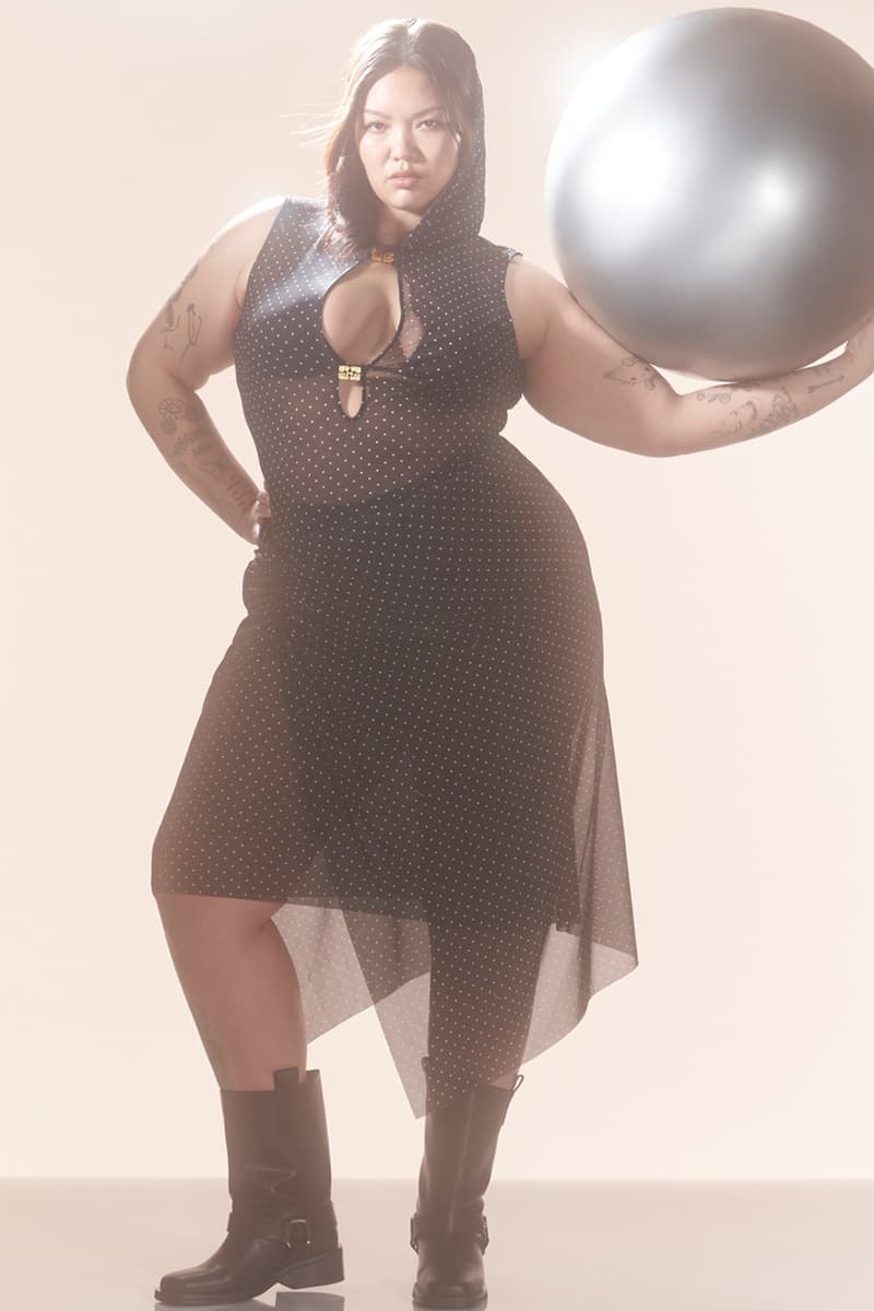 ganni paloma elsesser plus size curve model dress