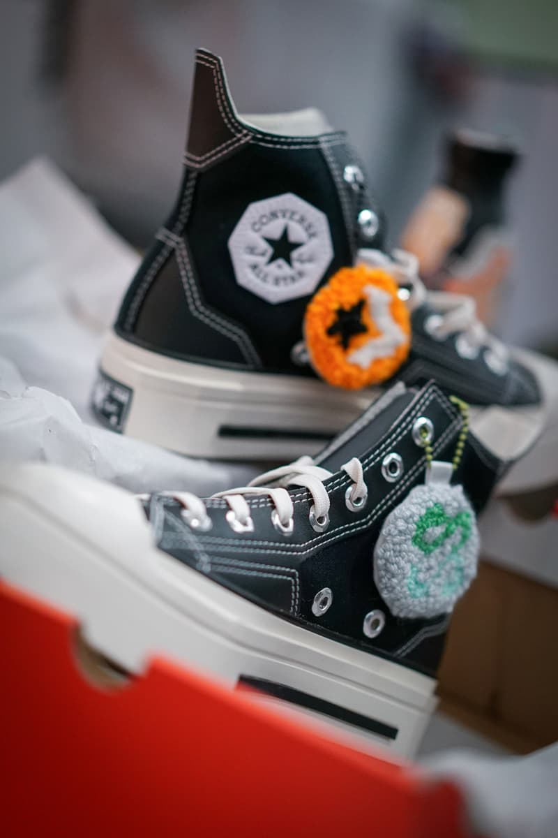 sneaker sisterhood converse offspring anniversary party workshop de luxe kats corner creative customization tufting keychains dj saint Ludo kings cross