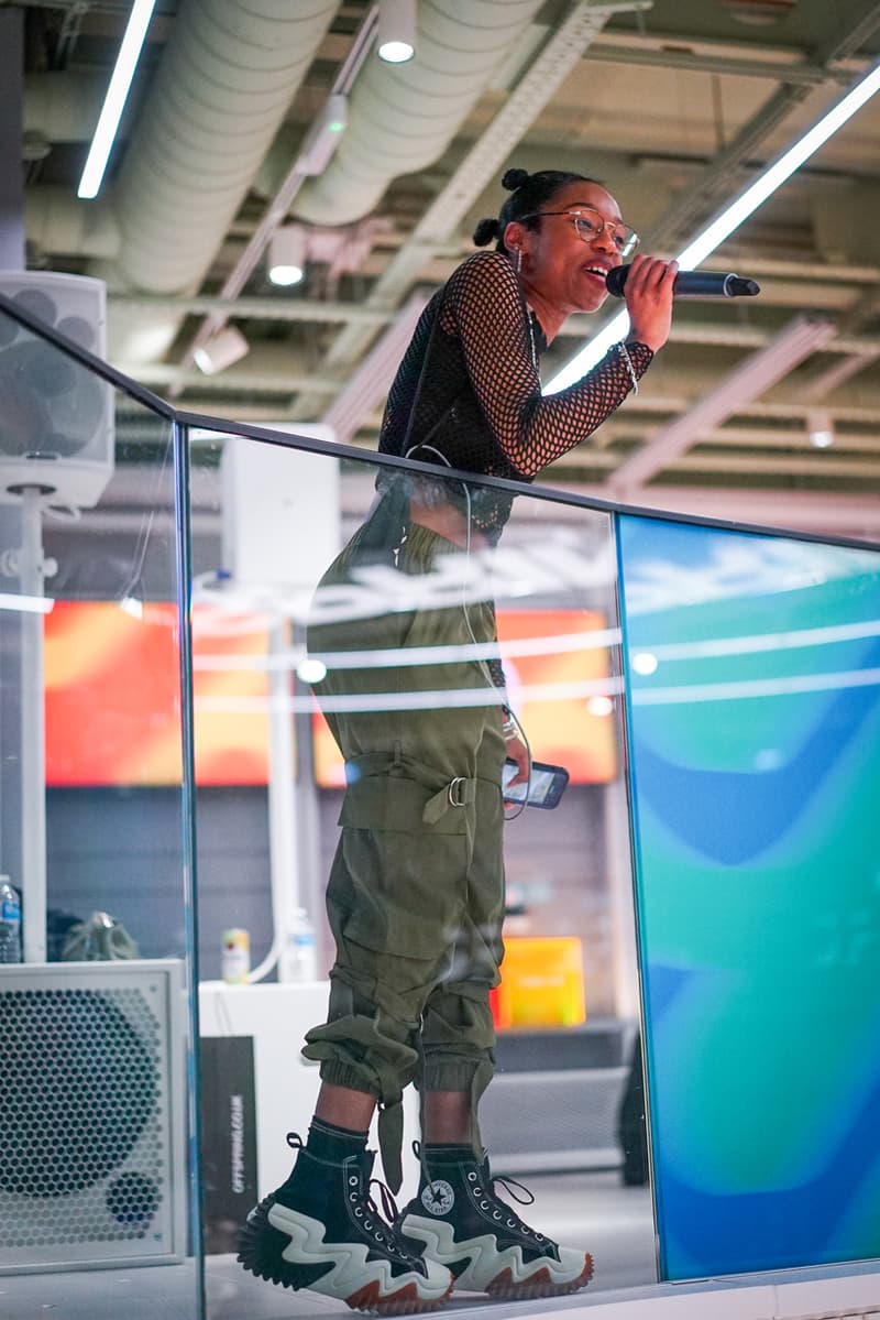 sneaker sisterhood converse offspring anniversary party workshop de luxe kats corner creative customization tufting keychains dj saint Ludo kings cross