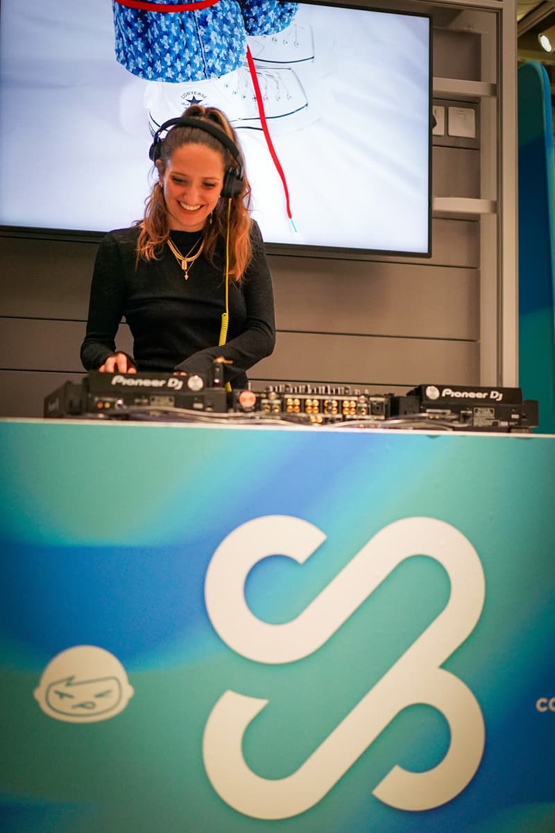 sneaker sisterhood converse offspring anniversary party workshop de luxe kats corner creative customization tufting keychains dj saint Ludo kings cross