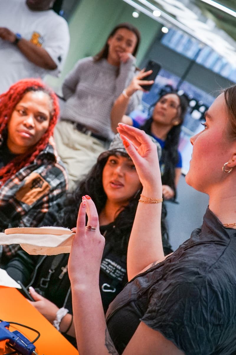 sneaker sisterhood converse offspring anniversary party workshop de luxe kats corner creative customization tufting keychains dj saint Ludo kings cross