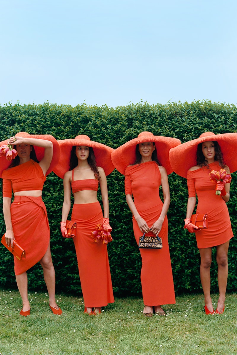jacquemus beach wedding couple girls red dresses women bridal white