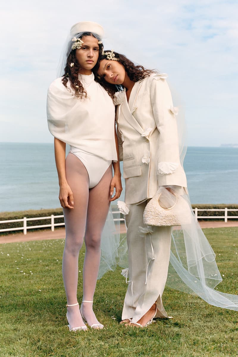 jacquemus beach wedding couple girls red dresses women bridal white