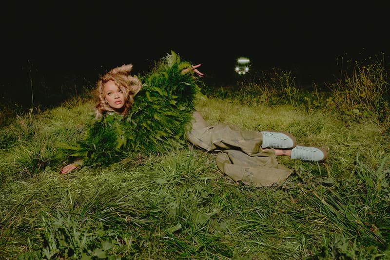 rihanna puma red carpet london event shoes creepers beige white green brown