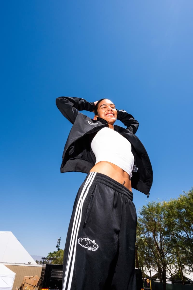 olivia dean adidas tracksuit track pants tshirt music artist performer