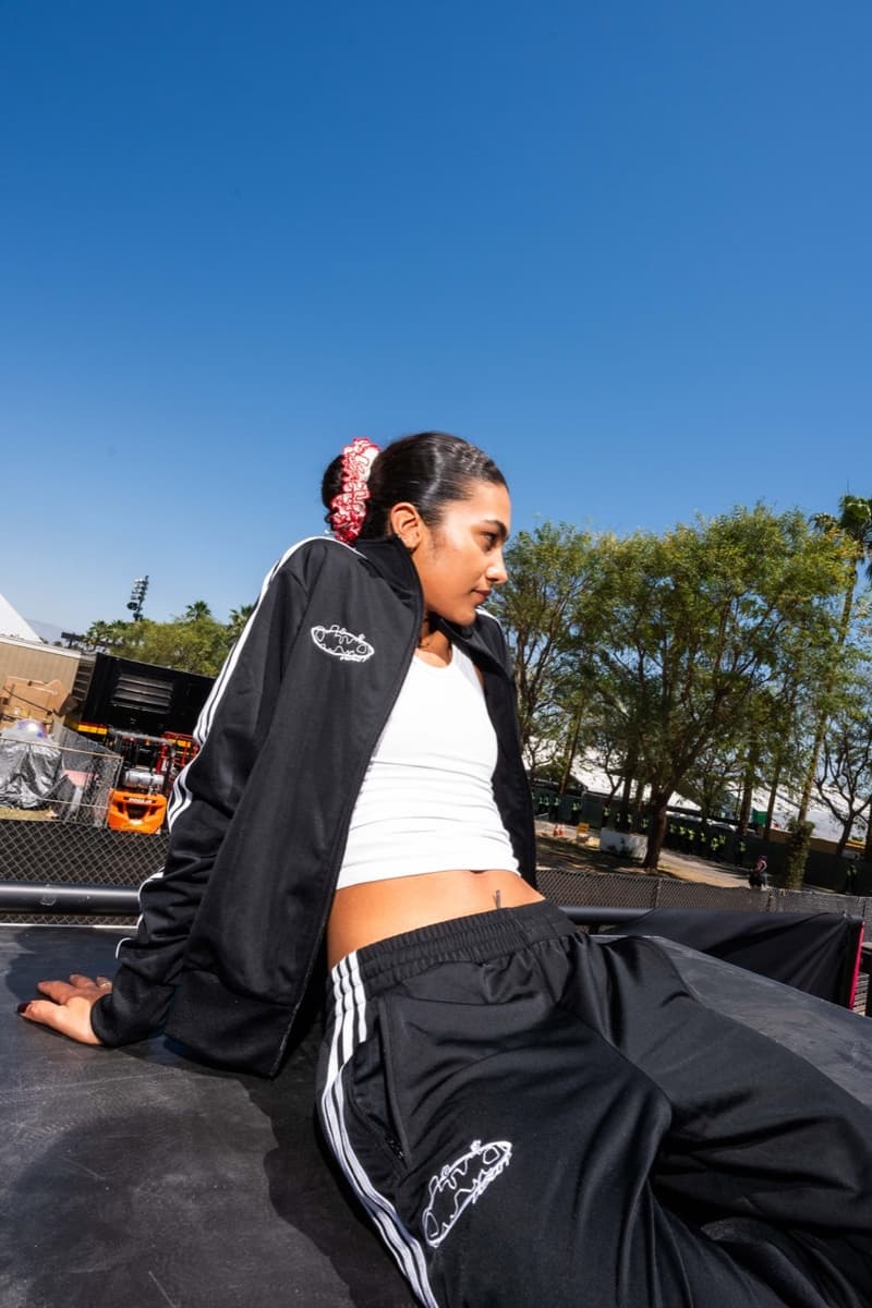 olivia dean adidas tracksuit track pants tshirt music artist performer