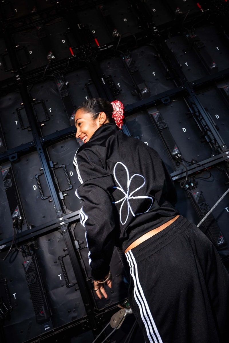 olivia dean adidas tracksuit track pants tshirt music artist performer