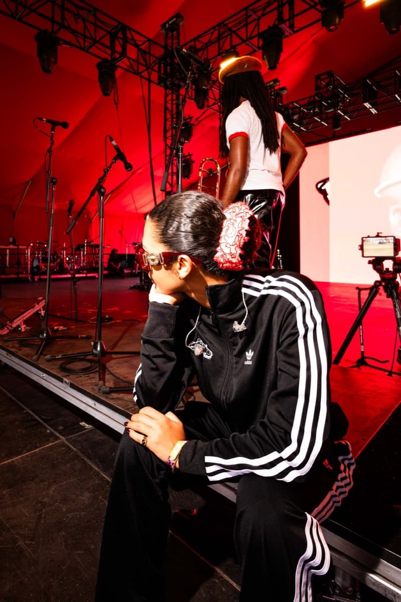 olivia dean adidas tracksuit track pants tshirt music artist performer