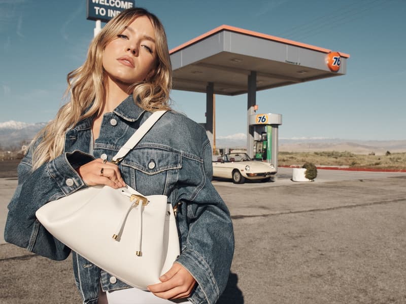 sydney sweeney jimmy choo los angeles bags heels legs woman 