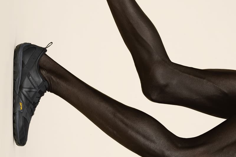 issey miyake trainers sneakers new balance black yellow foot legs