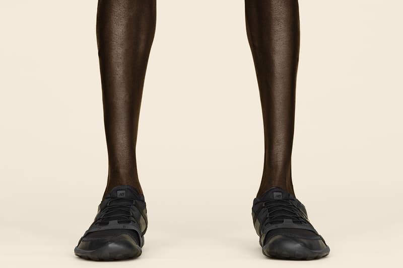 issey miyake trainers sneakers new balance black yellow foot legs