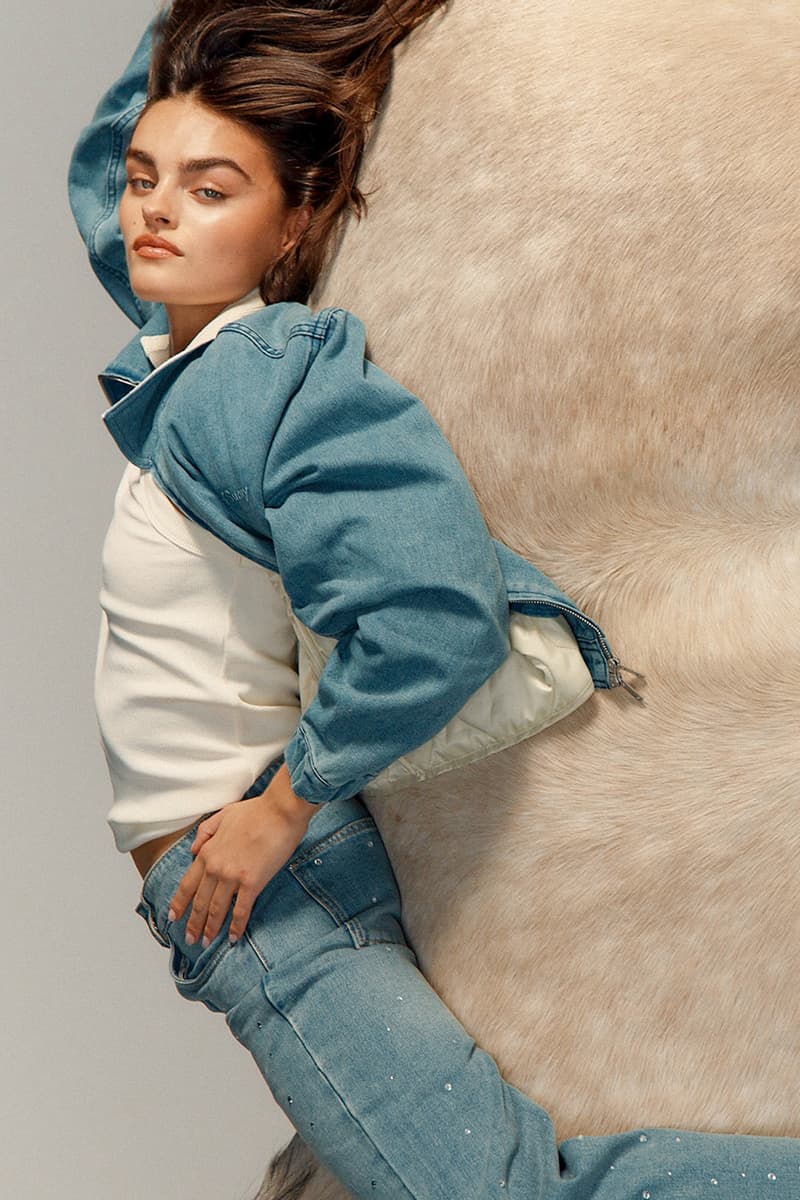 house of sunny denim girl jeans horse mesh top