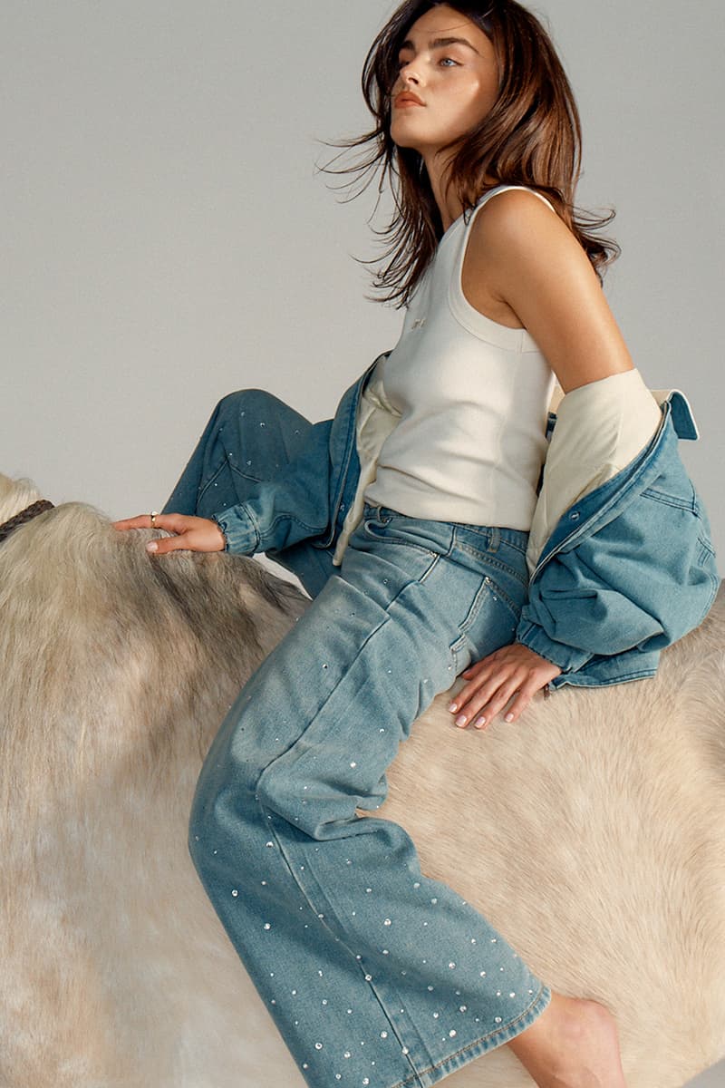 house of sunny denim girl jeans horse mesh top
