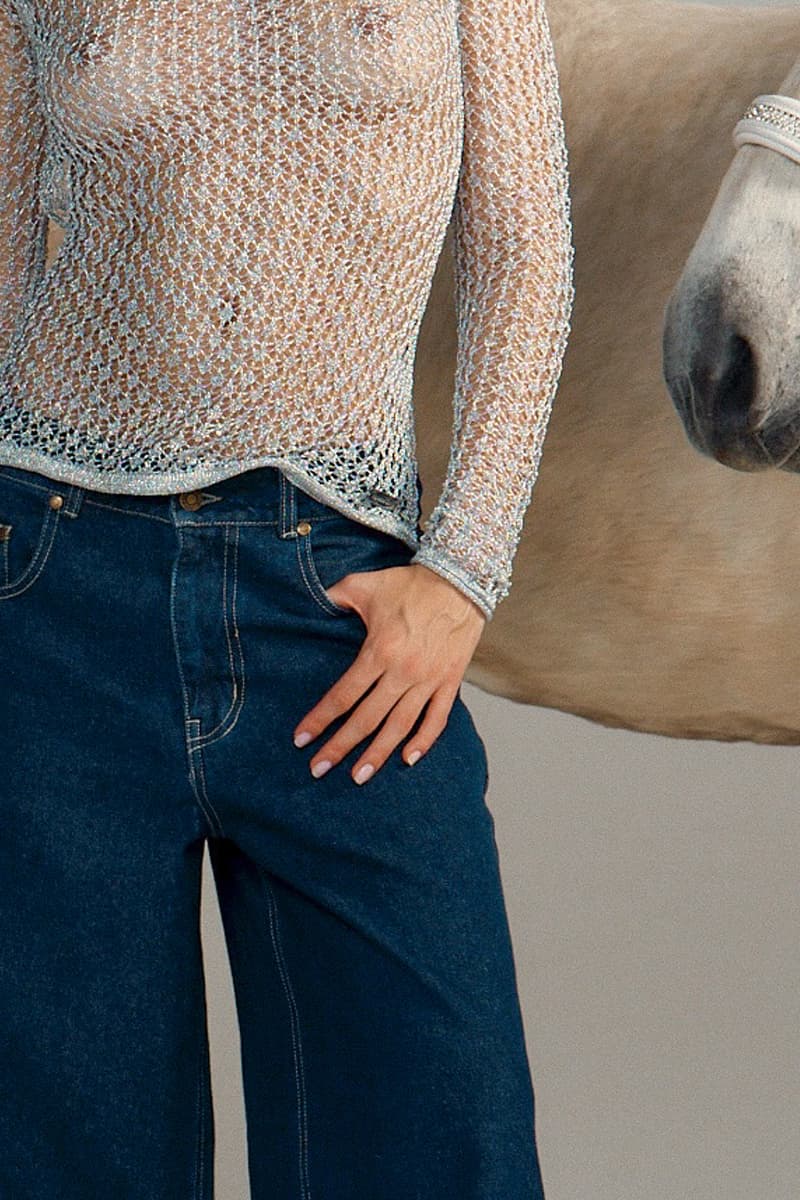 house of sunny denim girl jeans horse mesh top