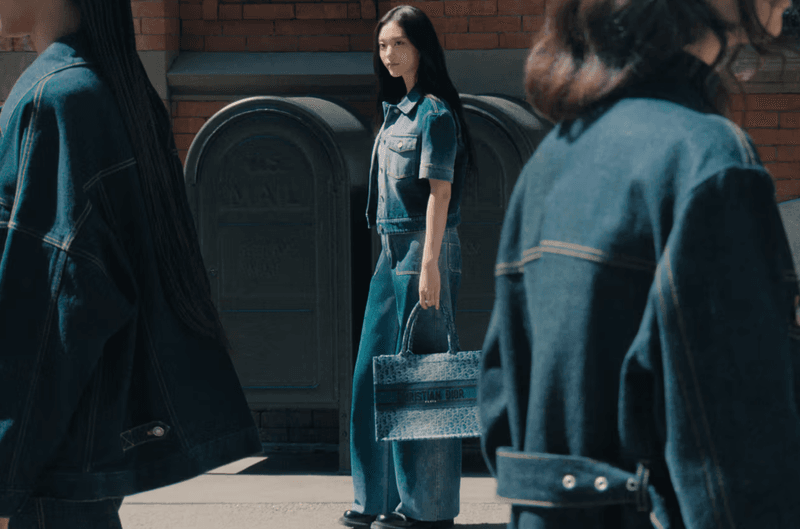 newjeans haerin kpop artist star musician dior bag denim streets girl