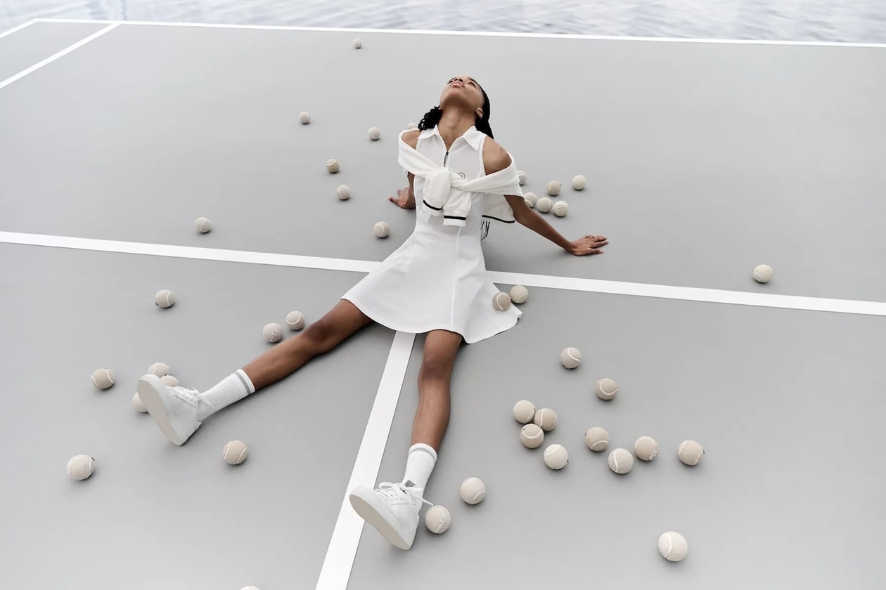 zendaya miu miu fashion runway tennis skirt dress lacoste white