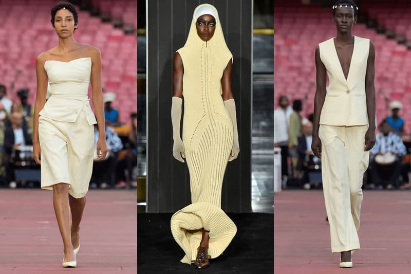 butter yellow colour fashion runway show luar new york knitted dress suits arsenal