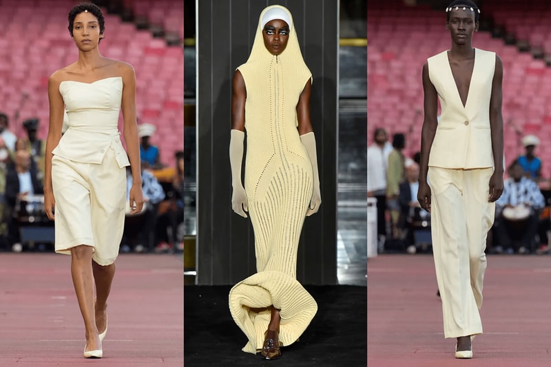 butter yellow colour fashion runway show luar new york knitted dress suits arsenal