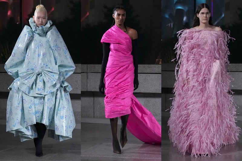 balenciaga spring show shanghai rain oversized shoes models