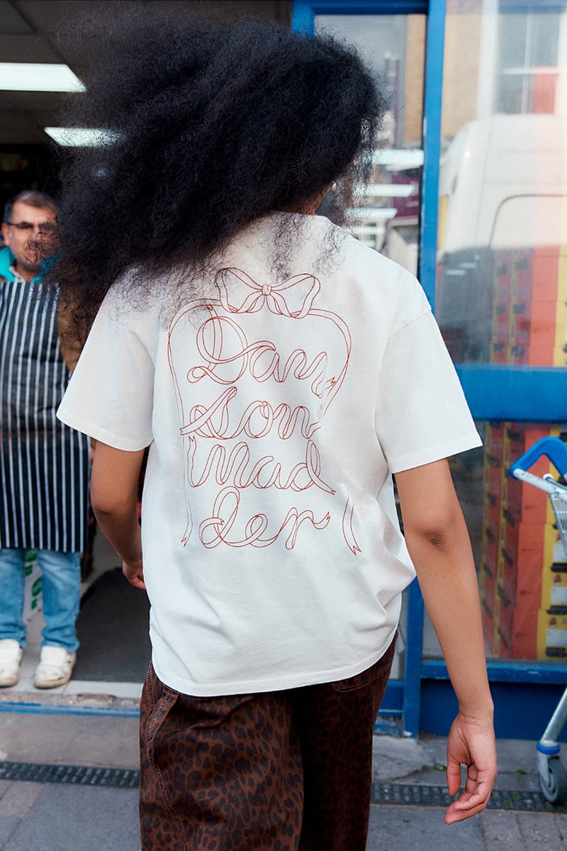 damson madder girl woman clothes leopard print bag red mini dress hair legs