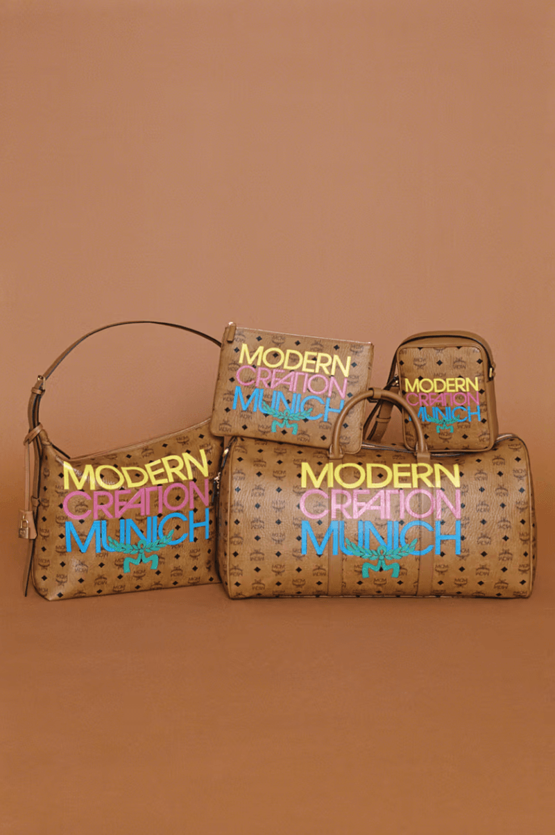 mcm honey dijon dj music woman luggage bags brown paint letters