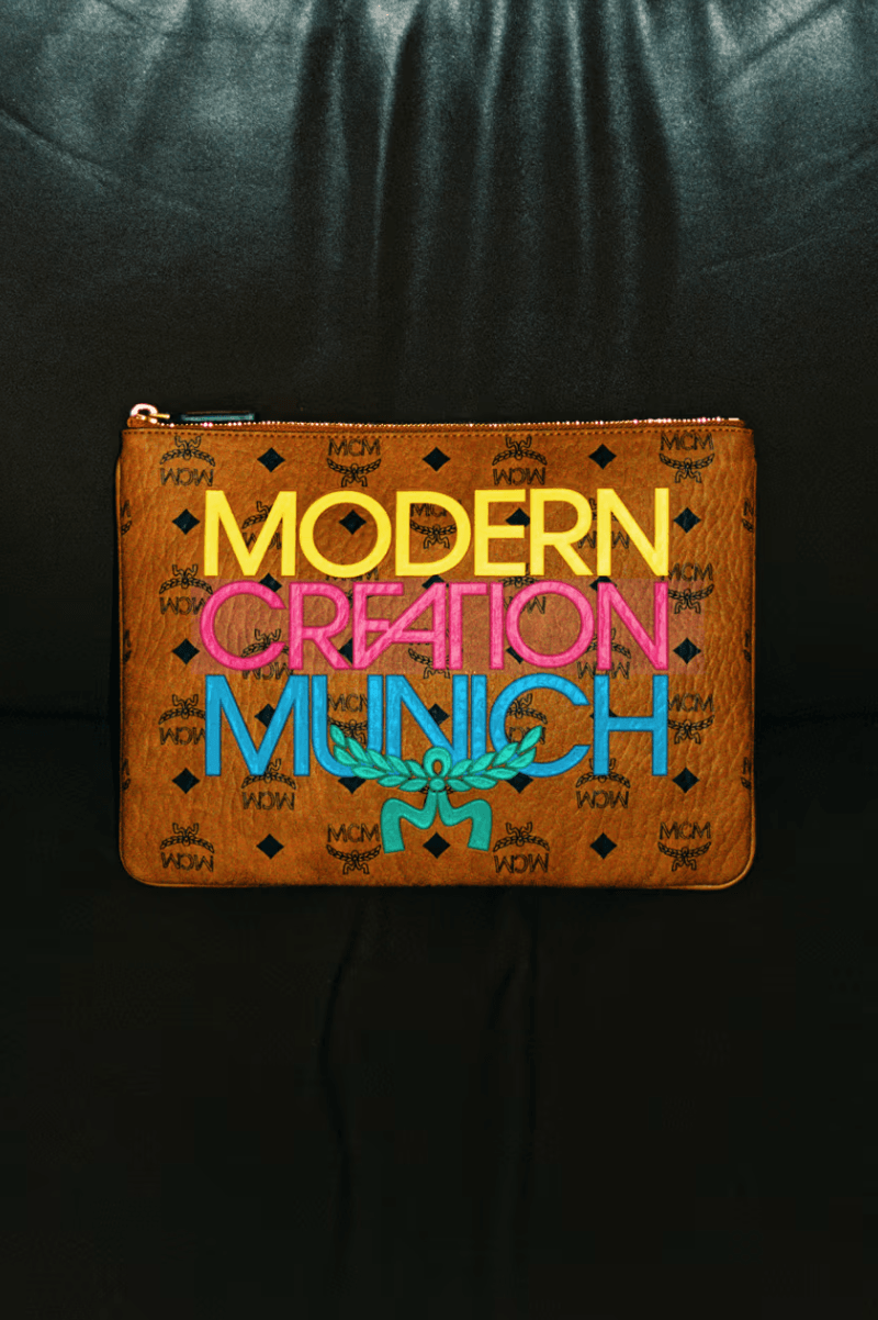 mcm honey dijon dj music woman luggage bags brown paint letters