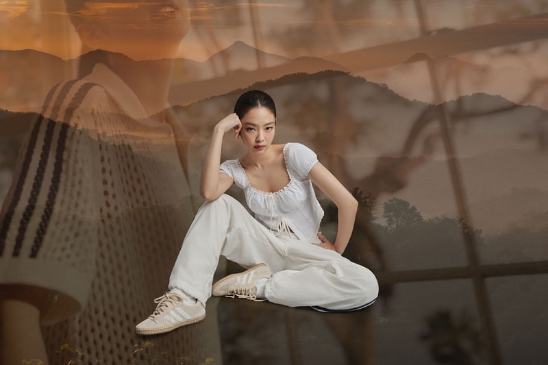jennie adidas originals gazelle sneaker beige brown clot girl 