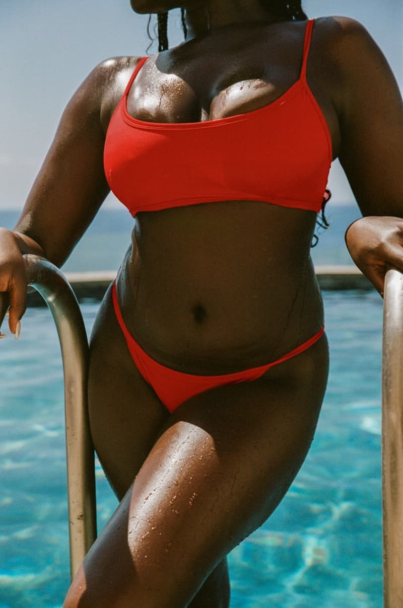 adanola swimwear red bikini girls models beach water sea