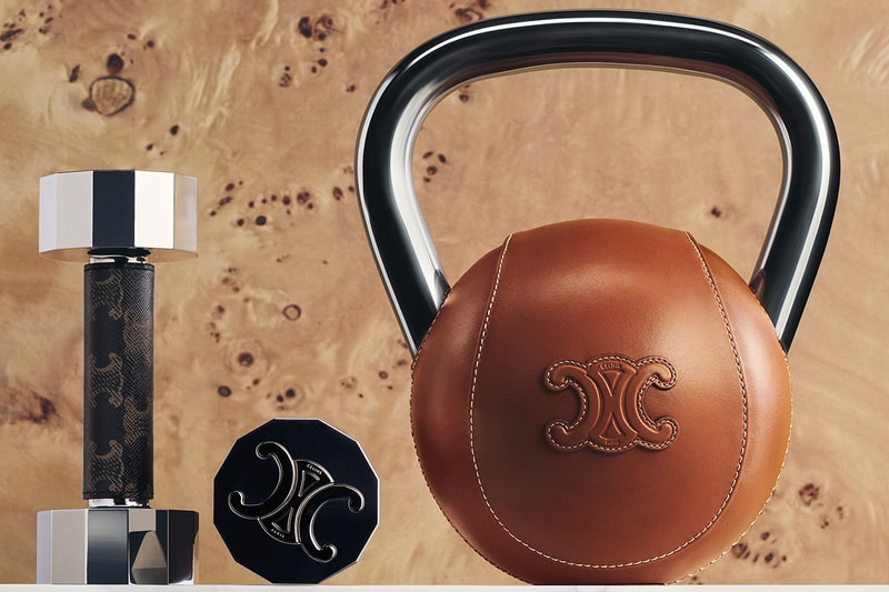 celine fitness pilates exercise dumbell yoga mat kettle bell triomphe canvas 
