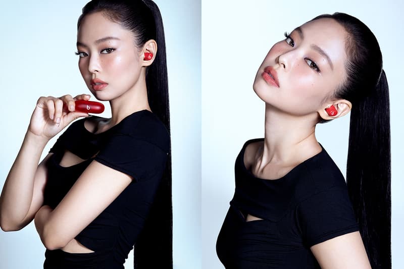 beats headphones red black white blackpink jennie kpop singer girl lying 