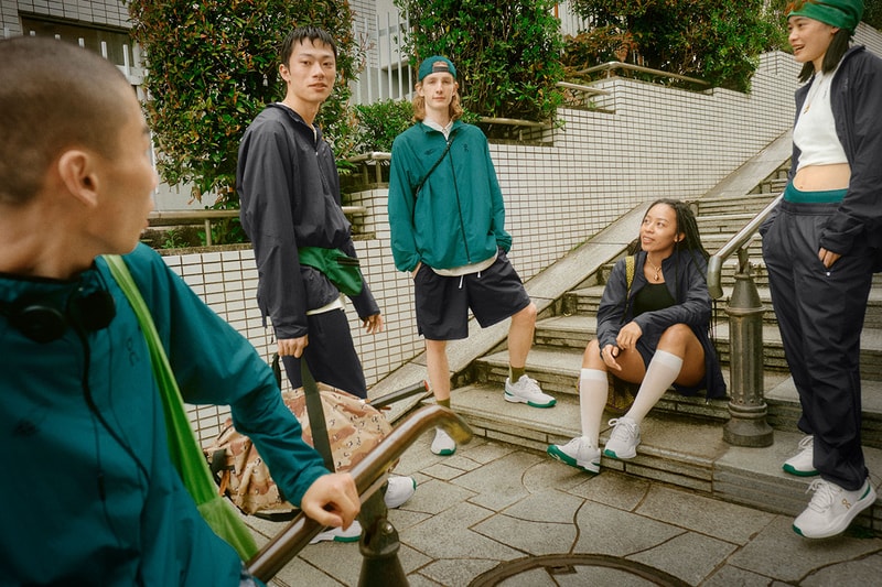 on running beams tennis tokyo girl boy racket balls green teal blue sportswear