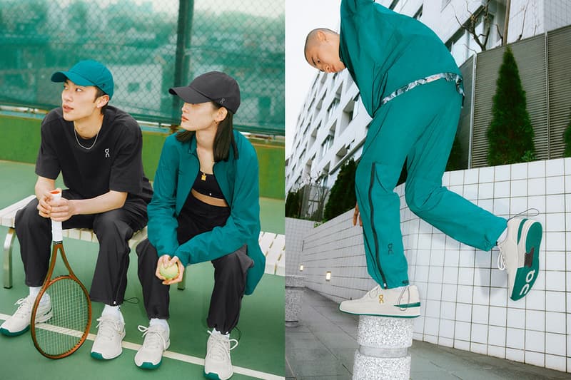 on running beams tennis tokyo girl boy racket balls green teal blue sportswear