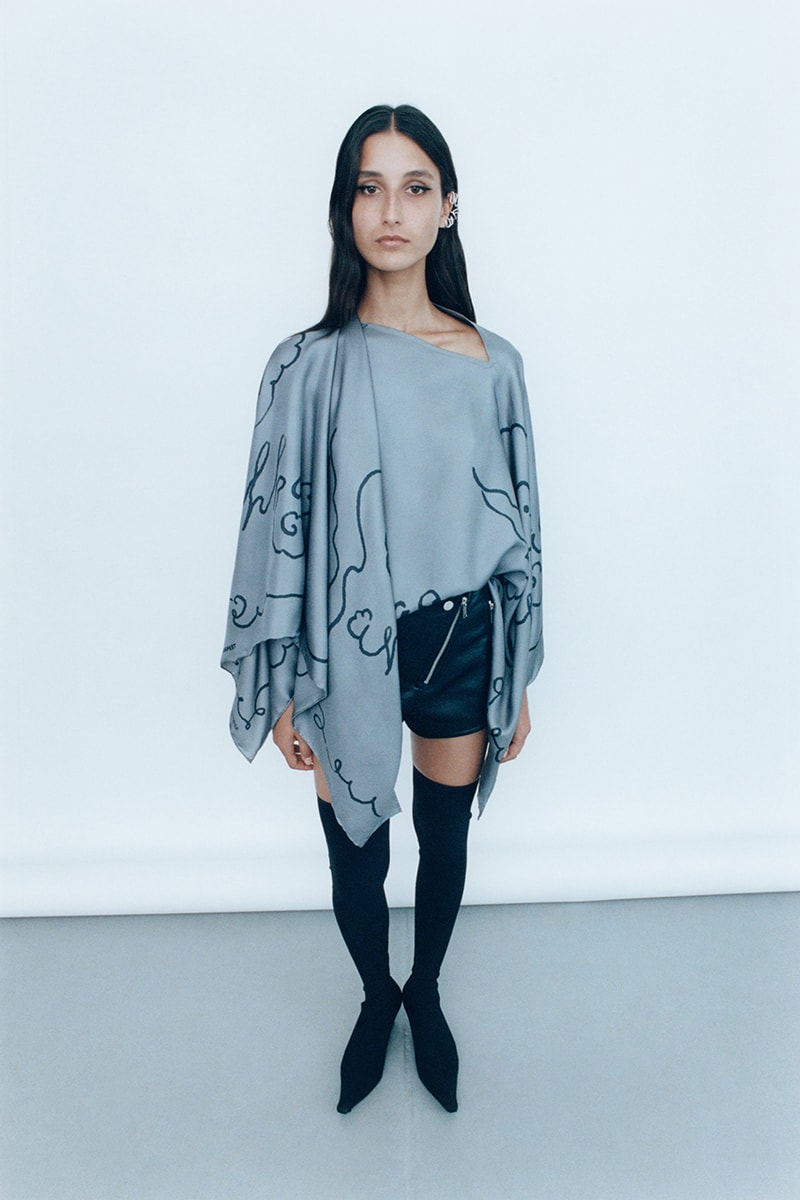 nanushka resort 2025 collection "refastened" Sandra Sándor upcycling dresses pants apparel 