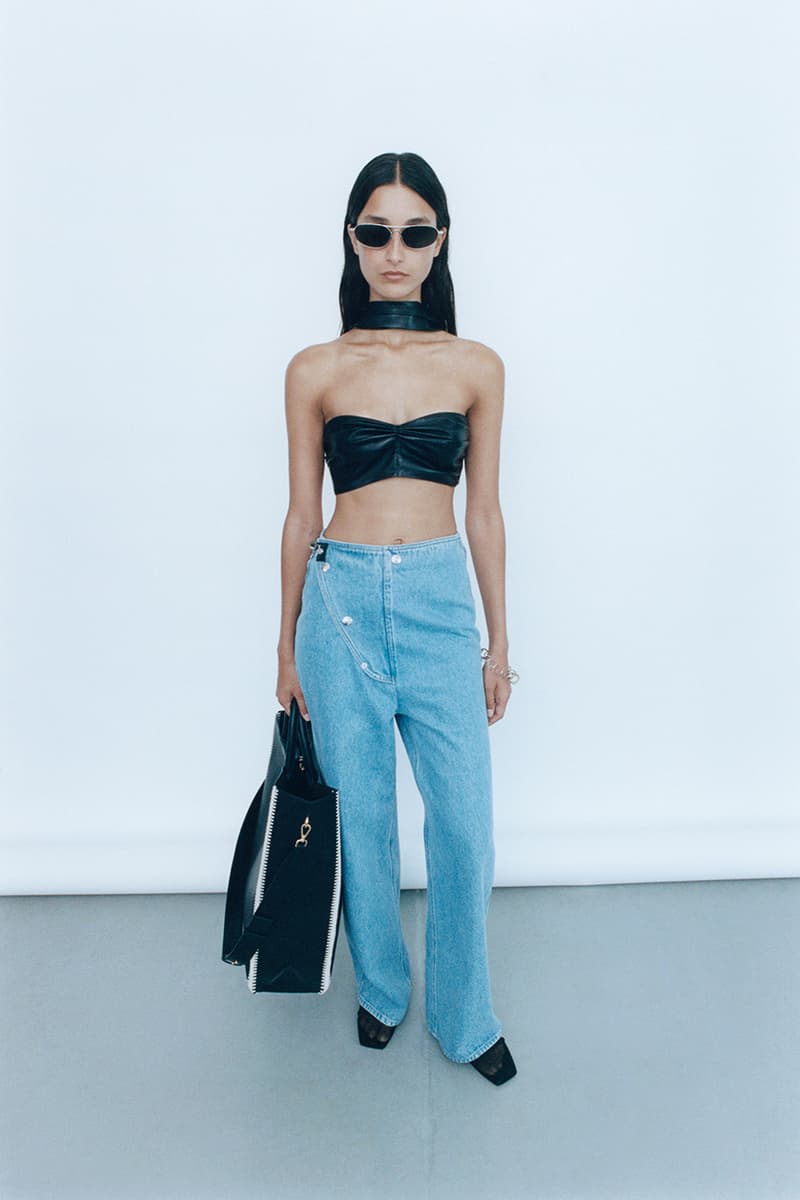 nanushka resort 2025 collection "refastened" Sandra Sándor upcycling dresses pants apparel 