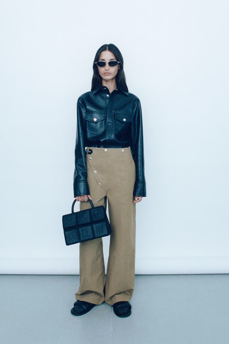 nanushka resort 2025 collection "refastened" Sandra Sándor upcycling dresses pants apparel 