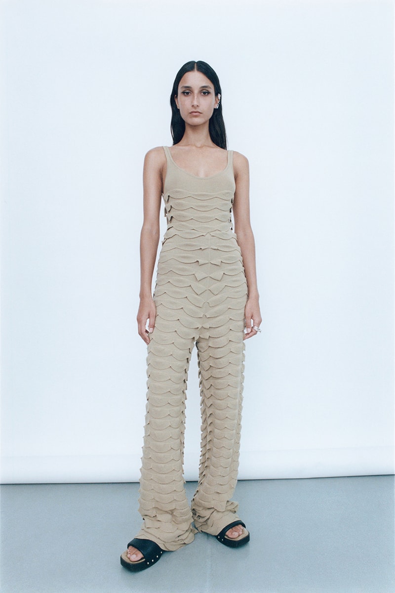 nanushka resort 2025 collection "refastened" Sandra Sándor upcycling dresses pants apparel 