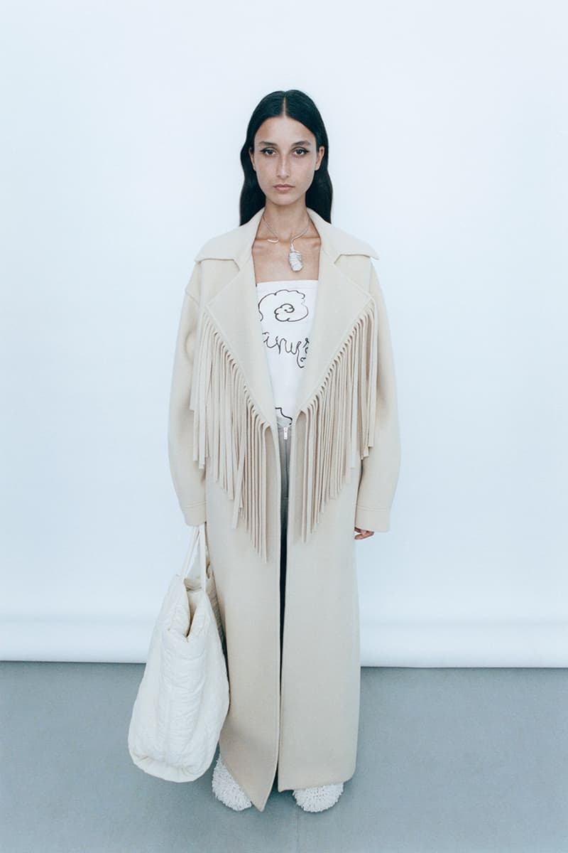 nanushka resort 2025 collection "refastened" Sandra Sándor upcycling dresses pants apparel 