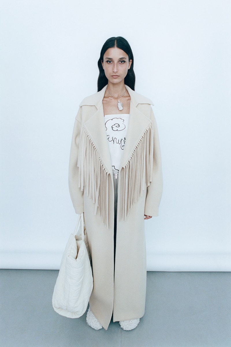 nanushka resort 2025 collection "refastened" Sandra Sándor upcycling dresses pants apparel 